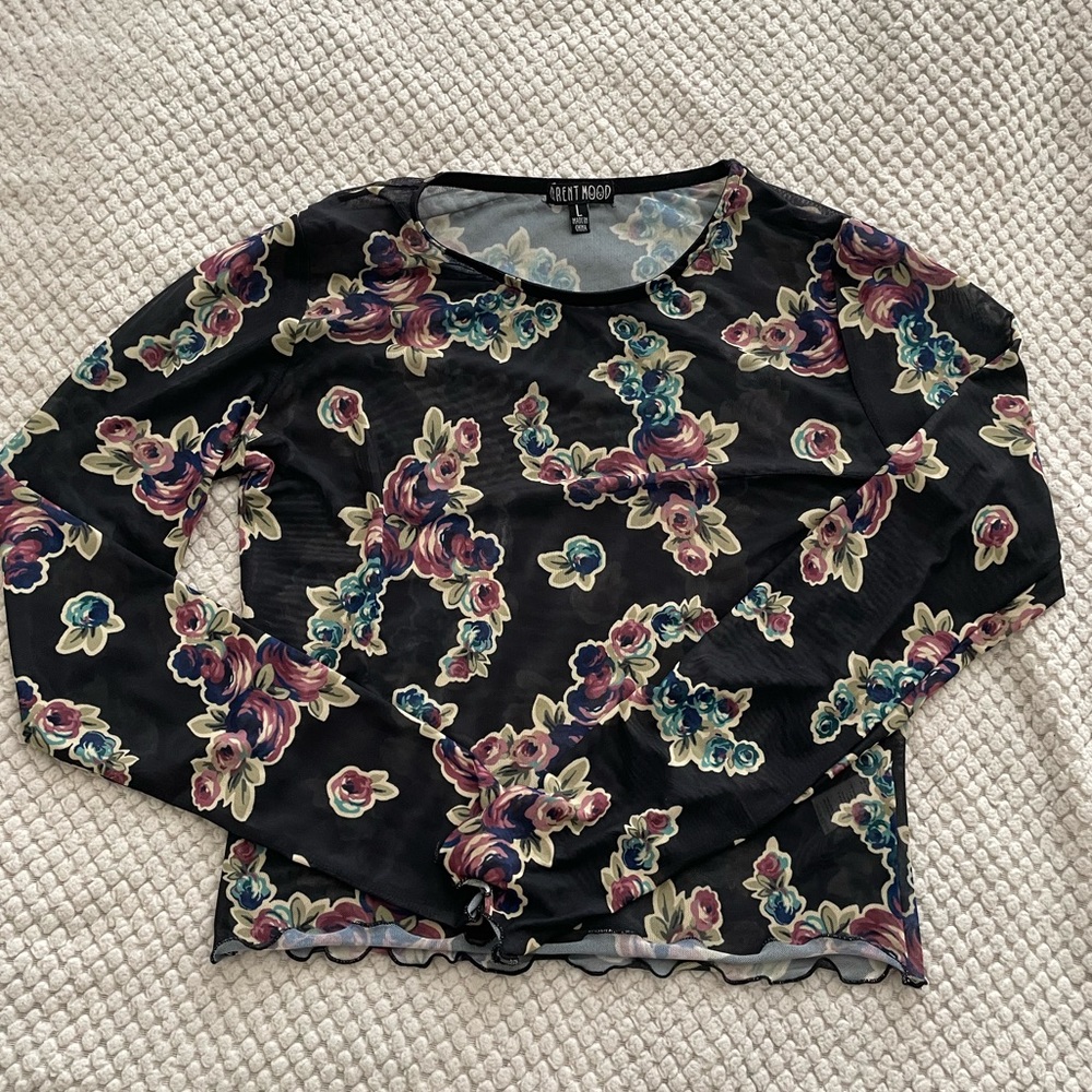 dolls kill mesh long sleeve top